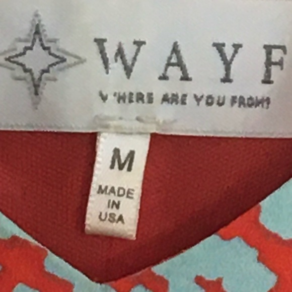 WAYF | Dress w/ Coral & Blue Pattern - Picture 12 of 14